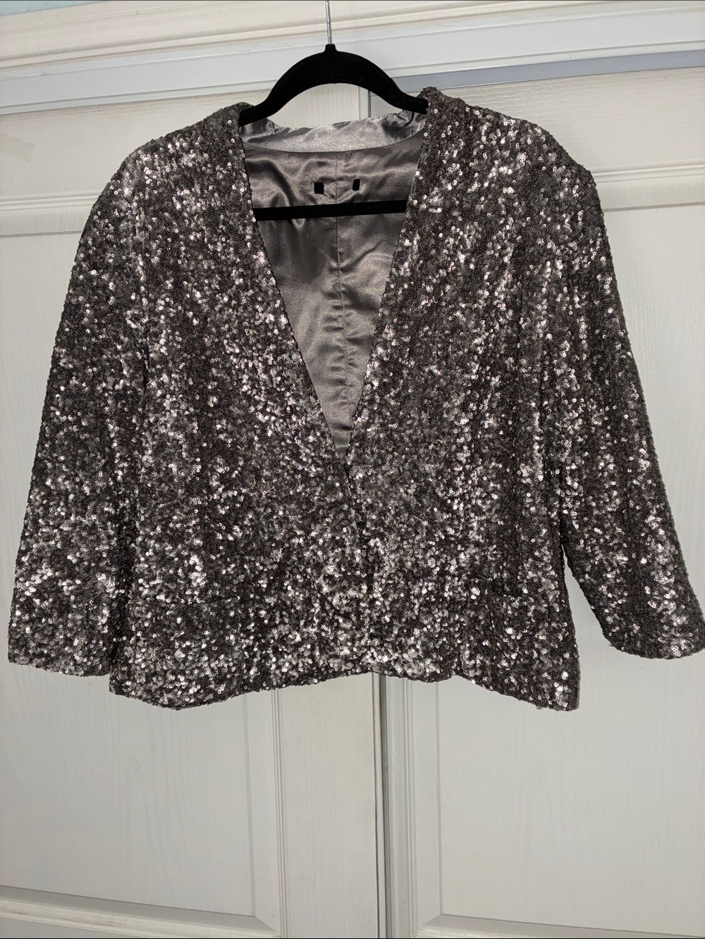 Silver sequined jacket